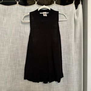 Black High-Neck Tank Top